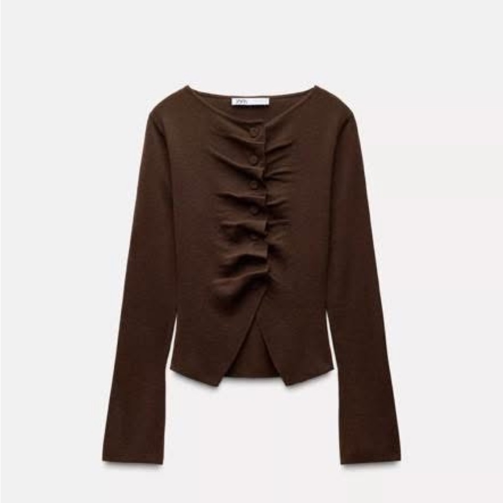 Zara ruched knit top